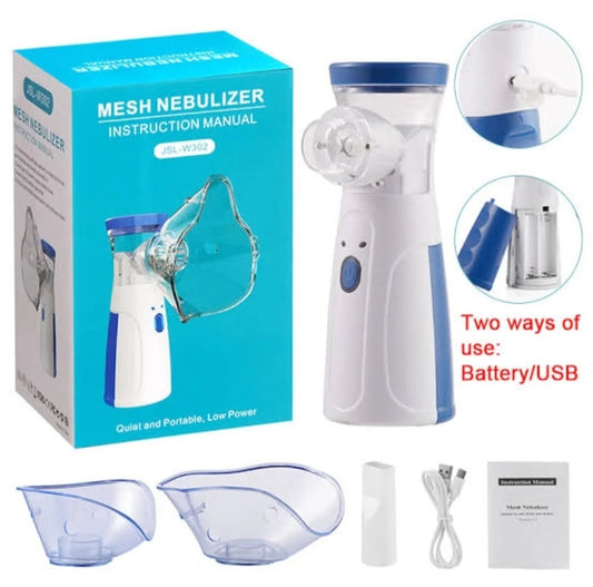 Portable Mesh Nebulizer USB & Battery Operated – Mini Personal Inhaler with Mask for Efficient Respiratory Care