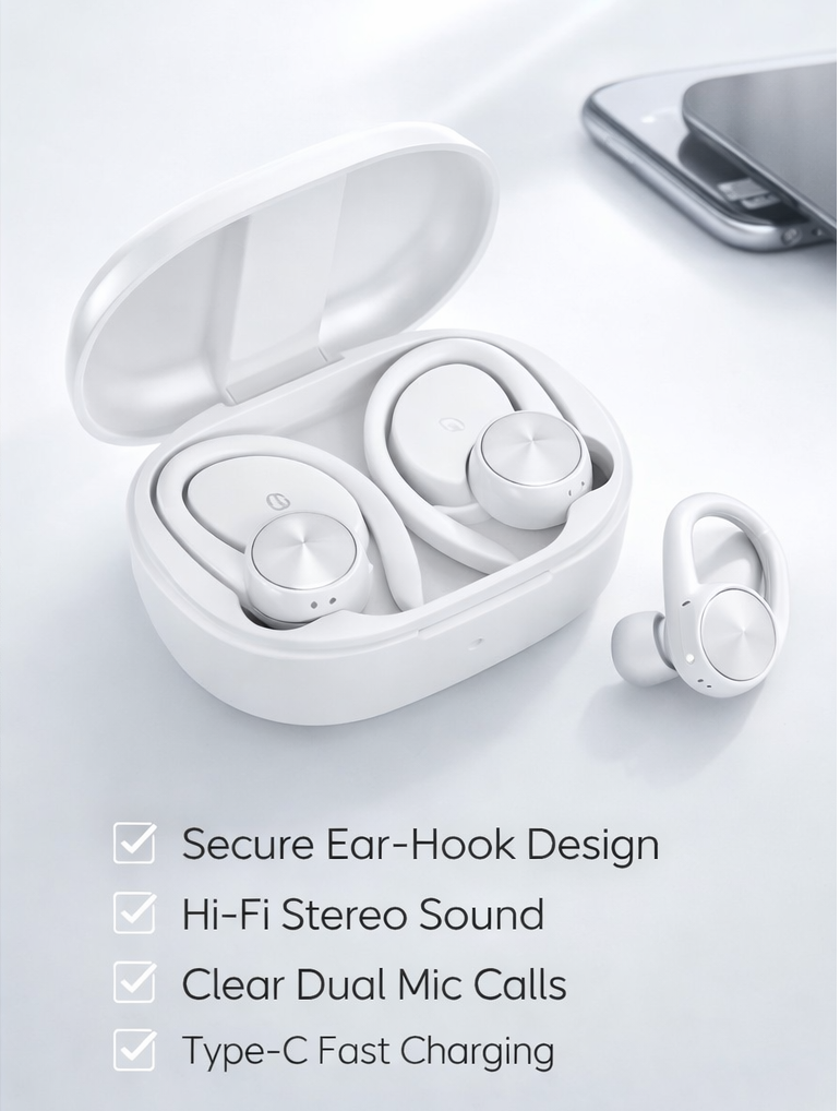 R200 TWS Bluetooth Earbuds for Sports – Smart Digital Display & Long Battery Life