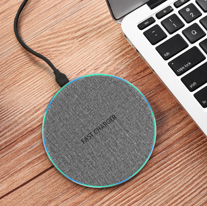 Qi Standard 15W Ultra-Thin Wireless Charger – Aluminum Alloy Fast Charging Disc