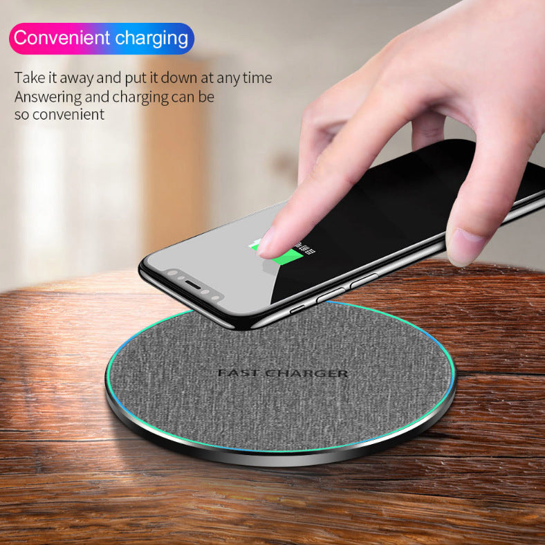 Qi Standard 15W Ultra-Thin Wireless Charger – Aluminum Alloy Fast Charging Disc