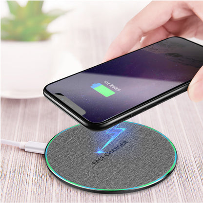 Qi Standard 15W Ultra-Thin Wireless Charger – Aluminum Alloy Fast Charging Disc