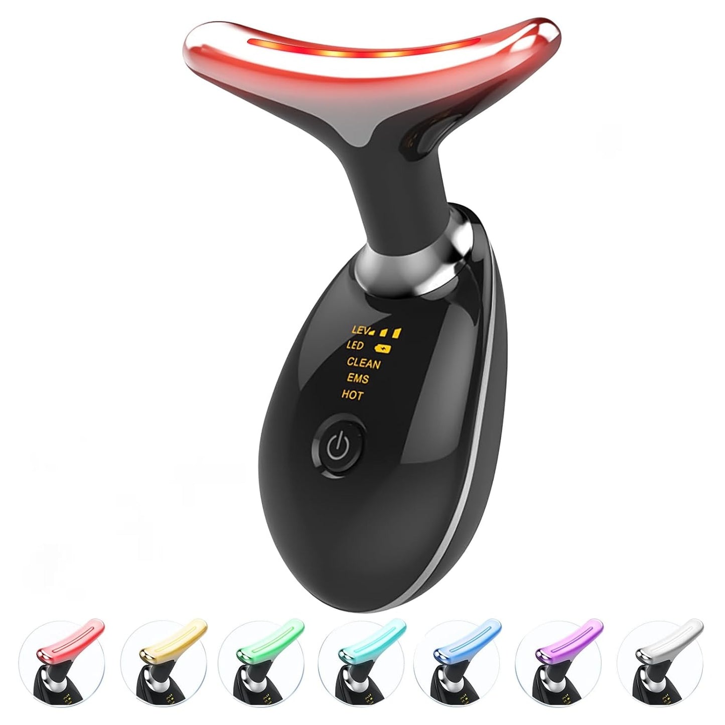 EMS Face Lifting Massager with Red Light Therapy – Anti-Wrinkle Microcurrent Facial, Neck & Eye Vibrating Massage Device