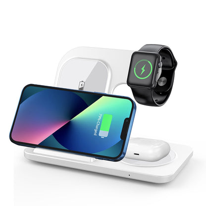 15W Foldable 3-in-1 Wireless Fast Charger for Phone, Watch & Earbuds