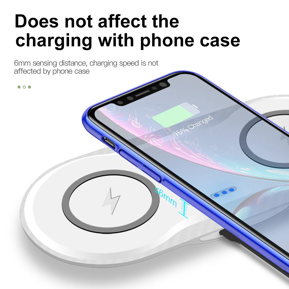 Wireless Dual Phone Charger – Fast Qi Charging Dock for Smartphones & Tablets