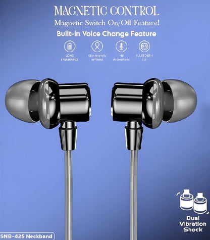 SOVO SNB-425 Wireless Neckband with ANC, 60H Battery & Magnetic Control
