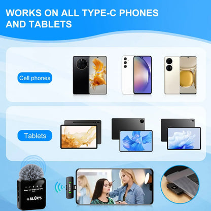 BLUK’S BX-17 Bluetooth Wireless Lavalier Microphone – ANC Lapel Mic for Vlogging & Live Streaming