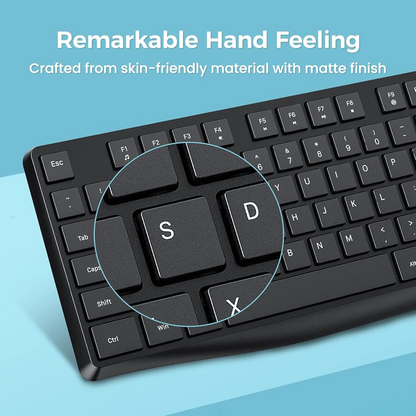 Wireless Keyboard PC230A Slim 2.4GHz USB Ergonomic Silent Typing Keyboard – Battery Operated